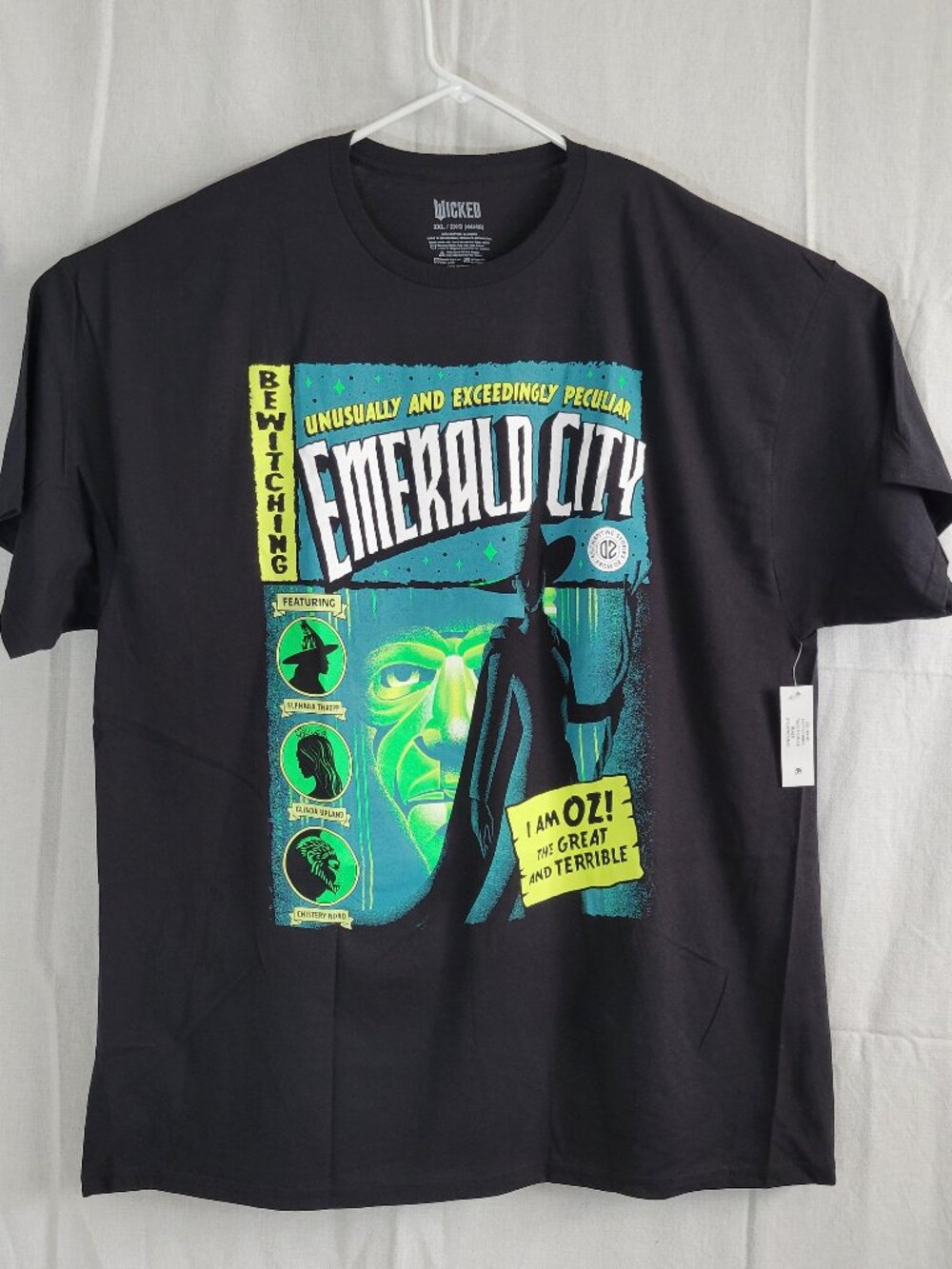 Wicked Emerald City Oz T-Shirt Size 2XL Black Graphic Broadway Musical NWT